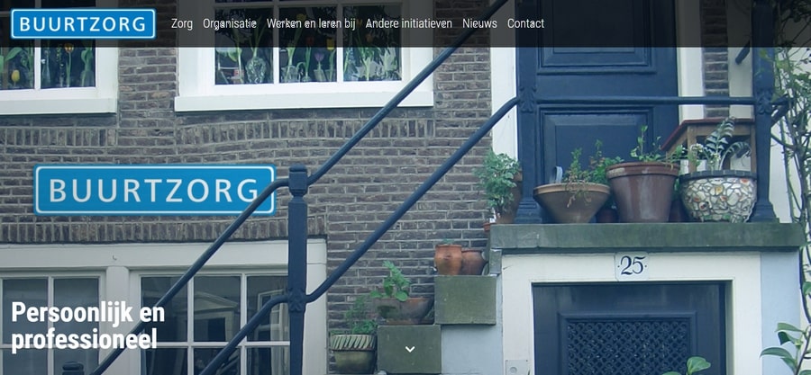 ビュートゾルフホームページのヘッダー画像。オランダの家屋の写真